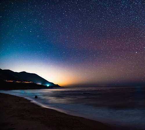 milky way coastline near mountain astronomy